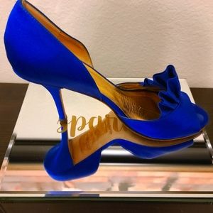 Kate Spade Satin Blue Peep Toe  heel